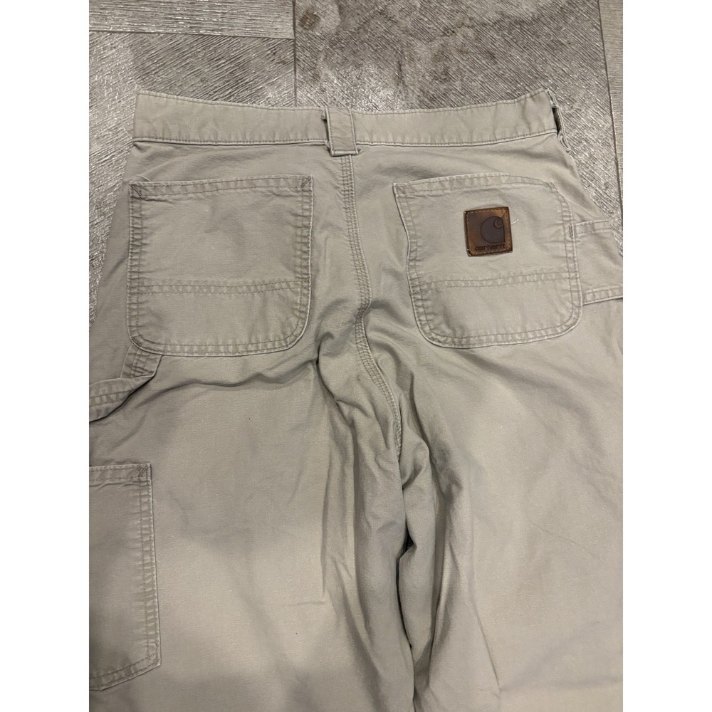 Carhartt B151 Carpenter Pants Men's 30x34 Tan Relaxed Fit Utility Workwear Cotto - Picture 5 of 7